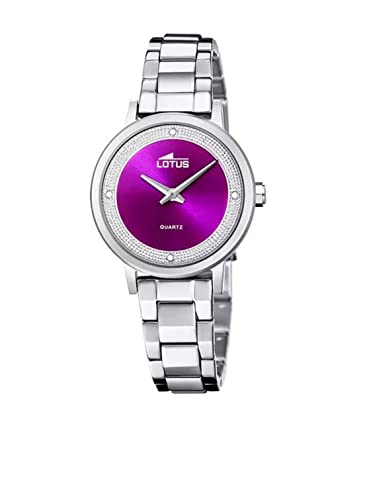 Lotus Damen Armbanduhr aus Edelstahl in der Farbe Silber-Lila 32mm, Wasserdichtigkeit: 5Bar, 18892/4 von LOTUS