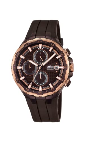 Lotus Uhr Für Herren 18187/1 Outlet Braun Edelstahl Case BraunSilikon Band von LOTUS