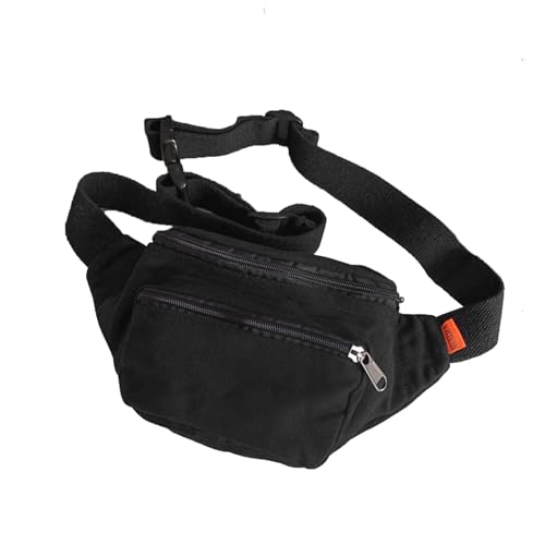 Schultertasche für Damen und Herren, Segeltuch, Umhängetasche, Bauchtasche, Gürtel, Geldbörse, Rucksack, Reisen, Schwarz, Adjustable von LOTUSTAR