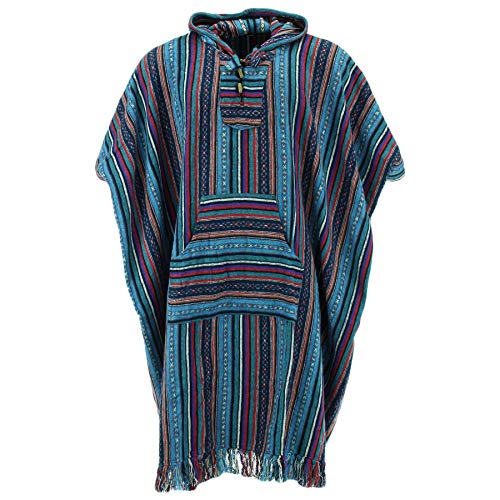 LOUDelephant Gebïürstete Baumwolle Lang Kapuzen Poncho - Lila Sky, One Size von LOUDelephant