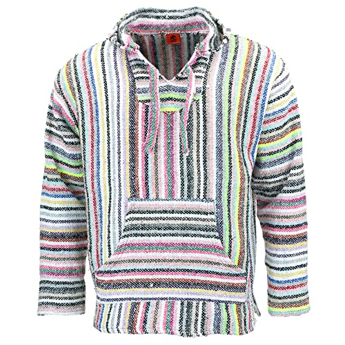 LOUDelephant Recycelter mexikanischer Baja Jerga Hoody True Size M-4XL, candy stripe, 4X-Large von LOUDelephant