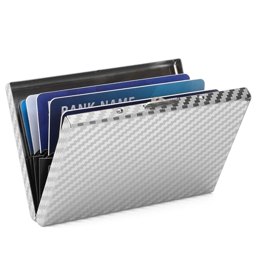 LOUEBICA RFID Edelstahl Kreditkartenetui Slim Metall Visitenkartenetui für Damen Herren, silber von LOUEBICA