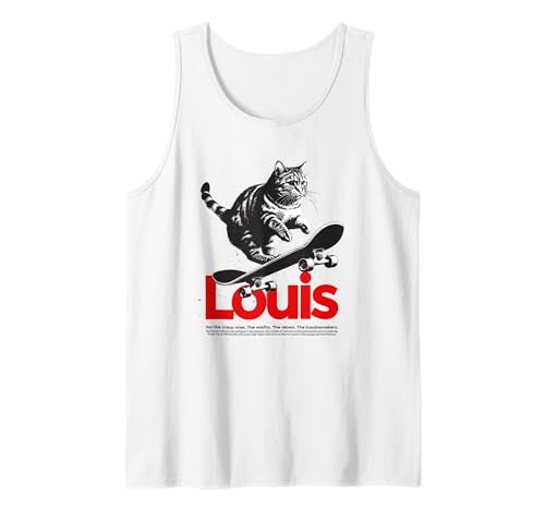 Herren LOUIS - Schöner Jungen Name mit Katze & Skateboard Tank Top Herren LOUIS - Schöner Jungen Name mit Katze & Skateboard Tank Top von LOUIS Sohn Enkel Geburtstag Geschenkideen
