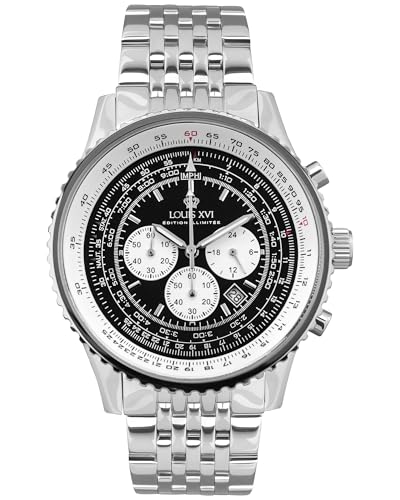 LOUIS XVI Artagnan 3420 - Ø 47.5 mm - Herren Uhr - Chronograph - Wasserdicht - Uhr mit Saphirglas - Armband Silber - Zifferblatt Schwarz LOUIS XVI Artagnan 3420 - Ø 47.5 mm - Herren Uhr - Chronograph - Wasserdicht - Uhr mit Saphirglas - Armband Silber - Zifferblatt Schwarz von LOUIS XVI