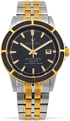 LOUIS XVI Herren-Armbanduhr Majesté Stahlband Silber Bicolor Gold Schwarz Karbon Analog Automatik Edelstahl 1116 LOUIS XVI Herren-Armbanduhr Majesté Stahlband Silber Bicolor Gold Schwarz Karbon Analog Automatik Edelstahl 1116 von LOUIS XVI