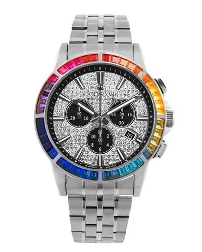 LOUIS XVI Majesté Iced Out 1121 - Ø43 mm - Herren Uhr - Wasserdicht - Mit Saphirglas - Armband Silber - Zifferblatt CZ-Diamanten - Schweizer Quarzwerk von LOUIS XVI