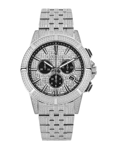 LOUIS XVI Majesté Iced Out 1122 - Ø 43 mm - Herren Uhr - Wasserdicht - Saphirglas - Armband Silber Iced - Zifferblatt CZ-Diamanten - CH Quarzwerk LOUIS XVI Majesté Iced Out 1122 - Ø 43 mm - Herren Uhr - Wasserdicht - Saphirglas - Armband Silber Iced - Zifferblatt CZ-Diamanten - CH Quarzwerk von LOUIS XVI