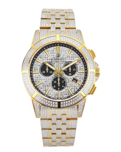 LOUIS XVI Majesté Iced Out 1124 - Ø 43 mm - Herren Uhr - Wasserdicht - Saphirglas - Armband Gold/Silber Iced - Zifferblatt CZ-Diamanten - CH Quarzwerk LOUIS XVI Majesté Iced Out 1124 - Ø 43 mm - Herren Uhr - Wasserdicht - Saphirglas - Armband Gold/Silber Iced - Zifferblatt CZ-Diamanten - CH Quarzwerk von LOUIS XVI