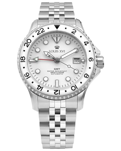 LOUIS XVI Mirabeau GMT 1430 - Ø 41 mm - Herren Uhr - Wasserdicht - Uhr mit Saphirglas - Armband Silber - Zifferblatt Weiss - Automatikuhr LOUIS XVI Mirabeau GMT 1430 - Ø 41 mm - Herren Uhr - Wasserdicht - Uhr mit Saphirglas - Armband Silber - Zifferblatt Weiss - Automatikuhr von LOUIS XVI