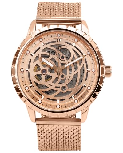 LOUIS XVI Paris 2.0 Automatik 2010 - Ø 45 mm - Herren Uhr - Wasserdicht - Skelettuhr - Armband Rosegold - Zifferblatt Rosegold – Automatikuhr von LOUIS XVI