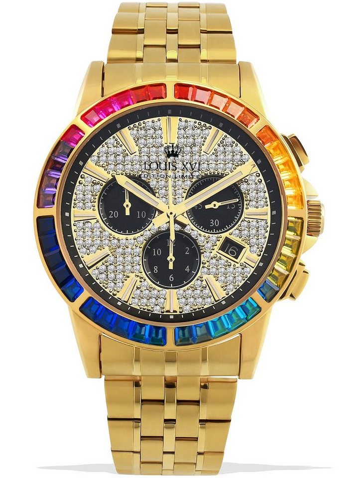 LOUIS XVI Quarzuhr Louis XVI LXVI1120 Majeste Iced Out Chronograph Herrenuhr 43mm 5ATM Louis XVI LXVI1120 Majeste Iced Out Chronograph Herrenuhr 43mm 5ATM von LOUIS XVI