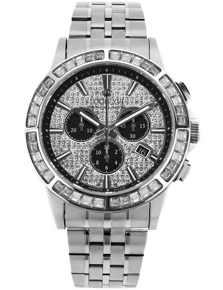 LOUIS XVI Quarzuhr Louis XVI LXVI1131 Herrenuhr Majesté Iced Out Baguette 43mm 5ATM Louis XVI LXVI1131 Herrenuhr Majesté Iced Out Baguette 43mm 5ATM von LOUIS XVI