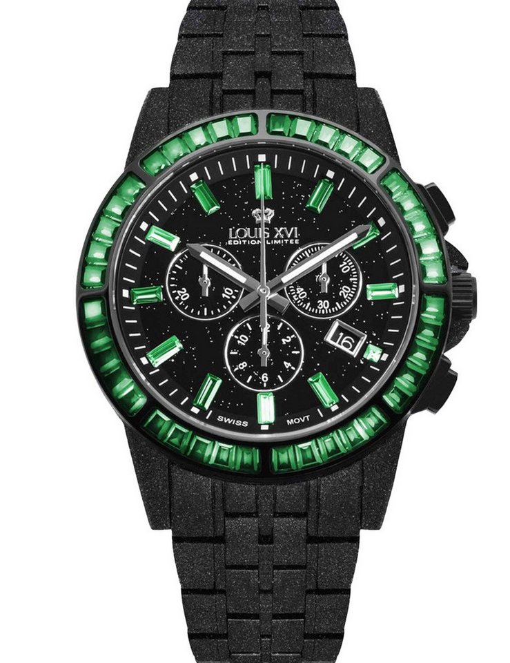 LOUIS XVI Quarzuhr Louis XVI LXVI1182 Herrenuhr Majeste Frosted Iced Out Chrono Limited 4 Louis XVI LXVI1182 Herrenuhr Majeste Frosted Iced Out Chrono Limited 43mm 10ATM von LOUIS XVI