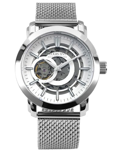 LOUIS XVI Versailles 2.0 Automatik 1923 - Ø 43.5 mm - Herren Uhr - Wasserdicht - Skelettuhr - Armband Silber - Zifferblatt Weiß – Automatikuhr LOUIS XVI Versailles 2.0 Automatik 1923 - Ø 43.5 mm - Herren Uhr - Wasserdicht - Skelettuhr - Armband Silber - Zifferblatt Weiß – Automatikuhr von LOUIS XVI
