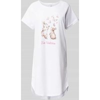 LOUIS & LOUISA Nachthemd mit Motiv-Print in Weiss, Größe M von LOUIS & LOUISA