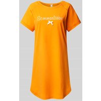 LOUIS & LOUISA Nachthemd mit Statement-Stitching Modell 'Sommerliebe' in Orange, Größe XXL von LOUIS & LOUISA