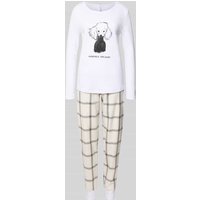 LOUIS & LOUISA Pyjama mit Motiv-Print in Weiss, Größe L von LOUIS & LOUISA