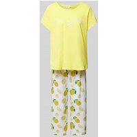 LOUIS & LOUISA Pyjama mit Statement-Stitching Modell 'Frisch und fröhlich' in Gelb, Größe M von LOUIS & LOUISA