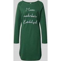 LOUIS & LOUISA Regular Fit Nachthemd mit Statement-Stitching Modell 'Kuschelig' in Gruen, Größe L von LOUIS & LOUISA