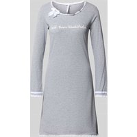 LOUIS & LOUISA Regular Fit Nachthemd mit Statement-Stitching Modell 'Kuscheln' in Mittelgrau, Größe XXL von LOUIS & LOUISA
