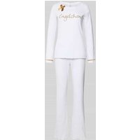 LOUIS & LOUISA Regular Fit Pyjama mit Zierschleife Modell 'Engelchen' in Weiss, Größe XL von LOUIS & LOUISA