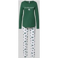 LOUIS & LOUISA Relaxed Fit Pyjama mit Zierschleife Modell 'Kuschelig' in Gruen, Größe XS von LOUIS & LOUISA