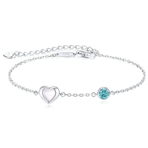 LOUISA SECRET Armband Damen Infinity Armband Silber 925 Damen Zirkonia Herz Armband Verstellbares Armband Valentinstag Geburtstag Jahrestag schmuck Geschenk für Frauen & Freundin zum & mama von LOUISA SECRET