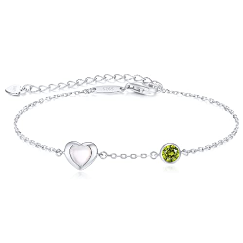 LOUISA SECRET Armband Damen Infinity Armband Silber 925 Damen Zirkonia Herz Armband Verstellbares Armband Valentinstag Geburtstag Jahrestag schmuck Geschenk für Frauen & Freundin zum & mama von LOUISA SECRET