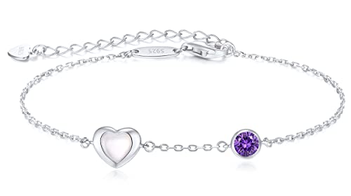 LOUISA SECRET Armband Damen Infinity Armband Silber 925 Damen Zirkonia Herz Armband Verstellbares Armband Valentinstag Geburtstag Jahrestag schmuck Geschenk für Frauen & Freundin zum & mama von LOUISA SECRET