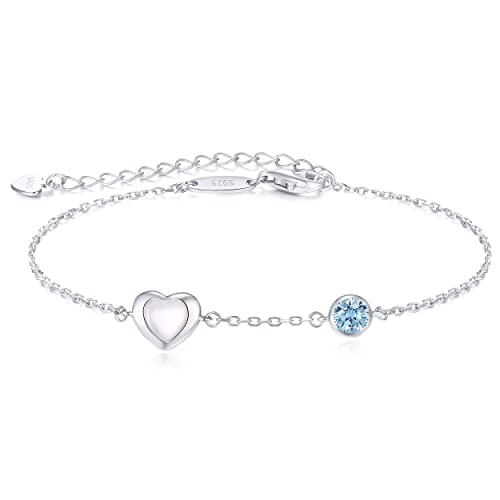 LOUISA SECRET Armband Damen Infinity Armband Silber 925 Damen Zirkonia Herz Armband Verstellbares Armband Valentinstag Geburtstag Jahrestag schmuck Geschenk für Frauen & Freundin zum & mama von LOUISA SECRET