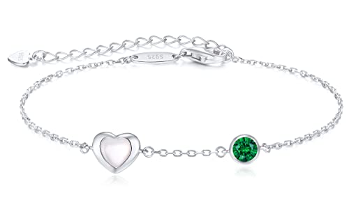 LOUISA SECRET Armband Damen Infinity Armband Silber 925 Damen Zirkonia Herz Armband Verstellbares Armband Valentinstag Geburtstag Jahrestag schmuck Geschenk für Frauen & Freundin zum & mama von LOUISA SECRET