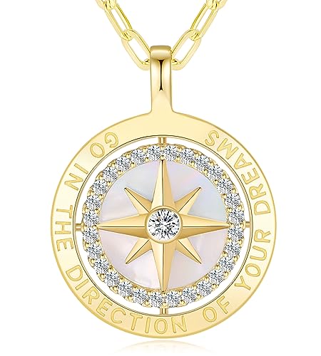 LOUISA SECRET Gold Halskette Damen Silber 925 Kompass Kette Anhänger Weißer Zirkon Schmuck Damen Geschenk für Sie Frau Freundin an Geburtstags Weihnachten Valentinstag LOUISA SECRET Gold Halskette Damen Silber 925 Kompass Kette Anhänger Weißer Zirkon Schmuck Damen Geschenk für Sie Frau Freundin an Geburtstags Weihnachten Valentinstag von LOUISA SECRET
