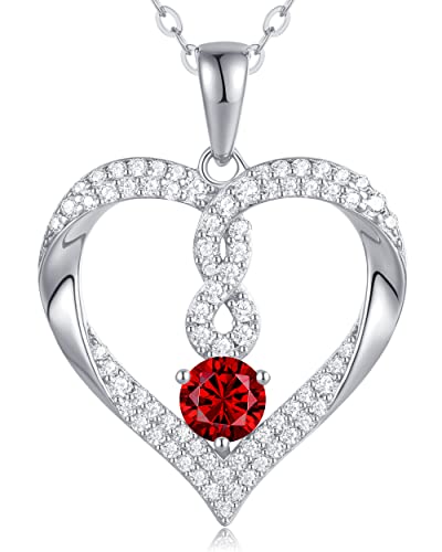 LOUISA SECRET Halskette Damen Silber 925 Zirkonia Geburtsstein Kette Schmuck Damen Geburtstags Geschenk für Sie Frau Freundin Mama Valentinstag Weihnachten Muttertags von LOUISA SECRET