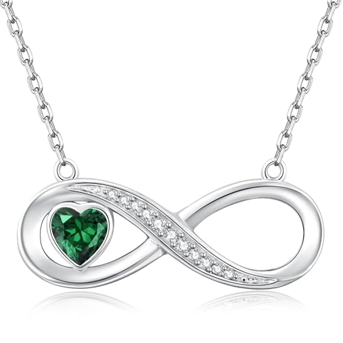 LOUISA SECRET Kette Damen mit Infinity Herz Halskette Geburtsstein Anhänger, 925 Silber Halskette für Frauen, Geburtstag Valentinstag Weihnachten Muttertag Schmuck Geschenke für Frauen Freundin Sie LOUISA SECRET Kette Damen mit Infinity Herz Halskette Geburtsstein Anhänger, 925 Silber Halskette für Frauen, Geburtstag Valentinstag Weihnachten Muttertag Schmuck Geschenke für Frauen Freundin Sie von LOUISA SECRET