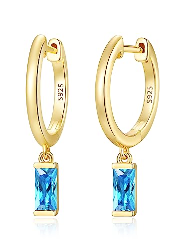 LOUISA SECRET Ohrringe Silber 925 Gold Ohrstecker für Damen Herren Mädchen, Ohrhänger mit Anhänger Zirkonia Ohrstecker Schmuck für Valentinstag muttertagGe Weihnachten burtstags Hochzeits Jubiläum von LOUISA SECRET