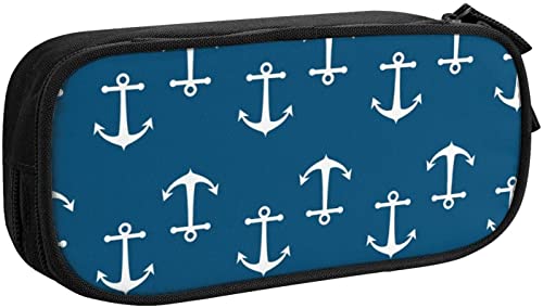 LOUJIN Federmäppchen Anker Schreibwaren Aufbewahrungstasche Große Kapazität Doppelschicht Federmäppchen für Schule Mädchen und Junge, farbe, 5.0cm*10.5cm*20.5cm, Federmäppchen von LOUJIN