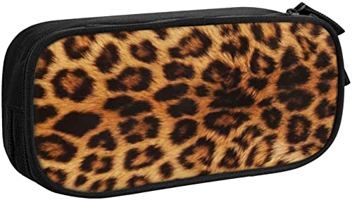 LOUJIN Federmäppchen Leopard Schreibwaren Aufbewahrungstasche Große Kapazität Doppelschicht Federmäppchen für Schule Mädchen und Junge, farbe, 5.0cm*10.5cm*20.5cm, Federmäppchen von LOUJIN