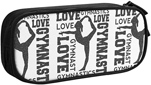 LOUJIN Federmäppchen Love Gymnastik Turner Schreibwaren Aufbewahrungstasche Große Kapazität Doppelschicht Federmäppchen für Schule Mädchen und Junge, Farbe, 5.0cm*10.5cm*20.5cm von LOUJIN
