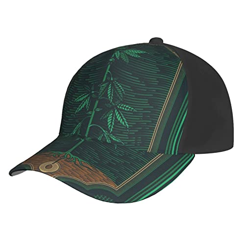 LOUJIN Hanf Wachstum Abstrakte Baseballmütze für Männer Frauen Hip Hop Caps Schwarz Snapback Hüte Papa Trucker Cap Hanf Wachstum Abstrakt, #253, M/Einheitsgröße von LOUJIN