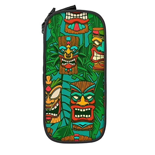 LOUJIN Hawaii Tiki Palmblatt Federmäppchen Reißverschluss Stift Aufbewahrungstasche Tasche Große Organizer Box für Schule Büro Schwarz, farbe, 5.0cm*10.5cm*20.5cm, Federmäppchen LOUJIN Hawaii Tiki Palmblatt Federmäppchen Reißverschluss Stift Aufbewahrungstasche Tasche Große Organizer Box für Schule Büro Schwarz, farbe, 5.0cm*10.5cm*20.5cm, Federmäppchen von LOUJIN
