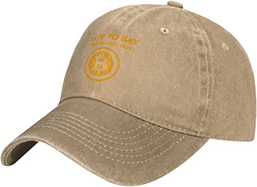 LOUJIN I Told You So Bitcoin Cowboy Baseball Cap Herren Damen Klassisch Verstellbar Outdoor Baseball Cap Schwarz, Fotofarbe, One size von LOUJIN