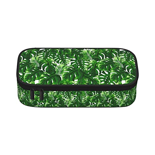 LOUJIN Monstera Deliciosa Banana Palm Print Federmäppchen Große Kapazität Federmäppchen Tragbare Federtasche für Jungen Mädchen Erwachsene, farbe, 5.0cm*10.5cm*20.5cm, Federmäppchen von LOUJIN