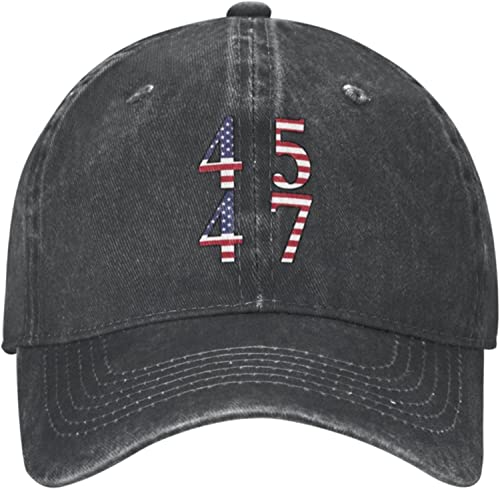 LOUJIN Pro Trump 45 = 47 Retro Sport Denim Cap, Fotofarbe, One size von LOUJIN