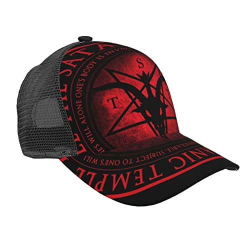 LOUJIN Satan Pentagramm Symbol Magic Satan Pentagramm Symbol Magic Baseball Hut für Männer Frauen Sommer Mesh Cap Hip Hop Caps Schwarz Snapback Hüte Papa Trucker Cap, #937, M/Einheitsgröße von LOUJIN