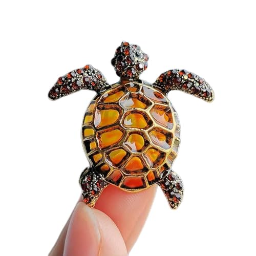 1 PC Vintage Strass Niedliche Cartoon Schildkröte Broschen Für Frauen Männer Kleidung Zubehör Brosche Pins Charms Party Schmuck von LOUKEKE