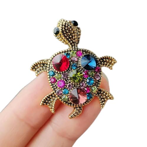 1 PC Vintage Strass Niedliche Cartoon Schildkröte Broschen Für Frauen Männer Kleidung Zubehör Brosche Pins Charms Party Schmuck von LOUKEKE