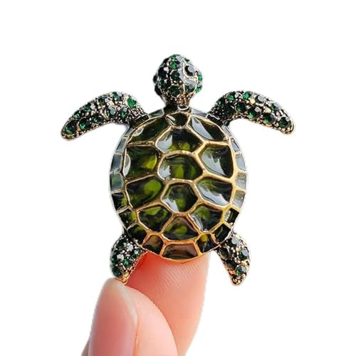 1 PC Vintage Strass Niedliche Cartoon Schildkröte Broschen Für Frauen Männer Kleidung Zubehör Brosche Pins Charms Party Schmuck von LOUKEKE