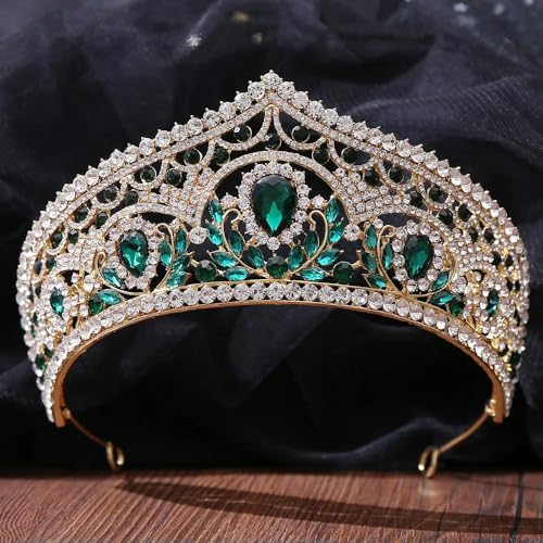 1 Stück Barock-Kristall-Tiaras und Kronen Strass-Abschlussball-Diadem-Krone Tiara für Frauen Brauthochzeits-Haar-Accessoires Schmuckkrone von LOUKEKE