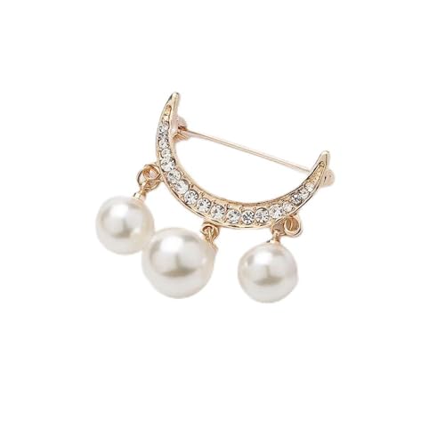 1 Stück Perlenbrosche mit festem Riemen, Sicherheitsnadel für Pullover, Kleider, kleine Brosche, Strickjacke, Clip, Kette, Revers, Ausschnitt, Schmuck von LOUKEKE