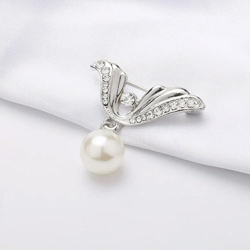 1 Stück Perlenbrosche mit festem Riemen, Sicherheitsnadel für Pullover, Kleider, kleine Brosche, Strickjacke, Clip, Kette, Revers, Ausschnitt, Schmuck von LOUKEKE